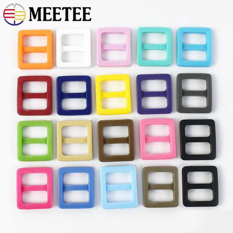 

50-200Pcs 10mm Plastic Buckles Bag Strap Tri-Glide Slider Ring Buckle Adjuster Clasps Clip Webbing Sewing Hardware Accessories