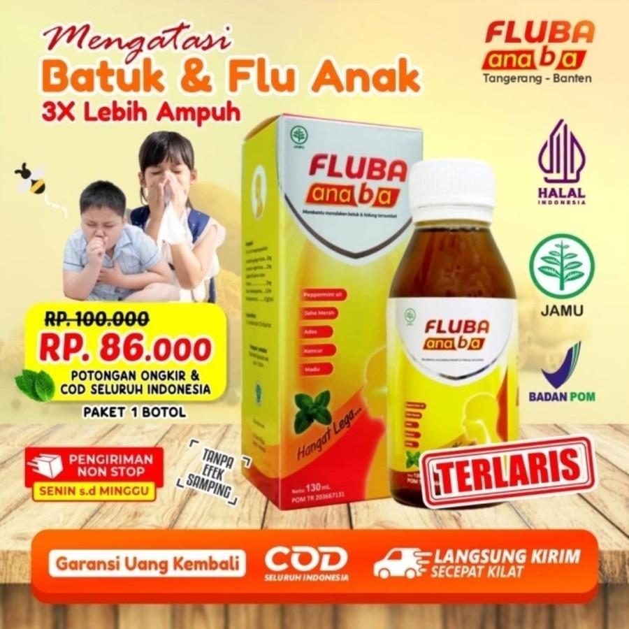 

Madu Fluba Anaba Bantu Obati Flu Batuk Radang Tenggorokan Anak dan Dewasa Halal BPOM
