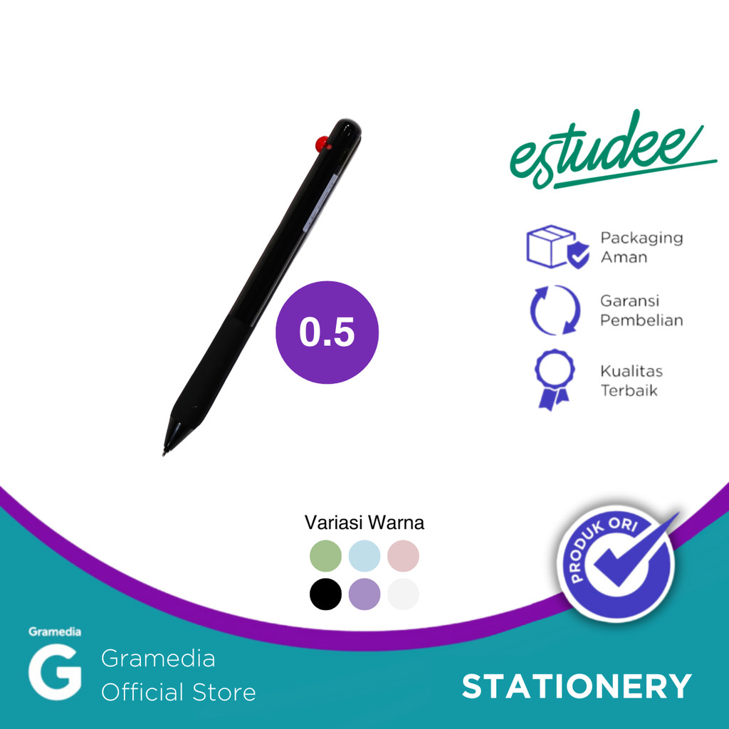 

Gelpen Estudee Maru 0.5 Black Ink - Black Egp-435