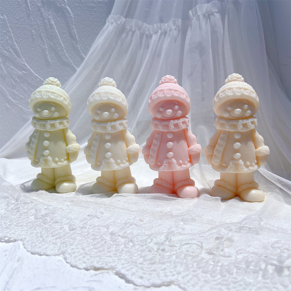 

Gingerbread Snowman Silicone Candle Mold Christmas Design Soy Wax Mould for DIY Craft