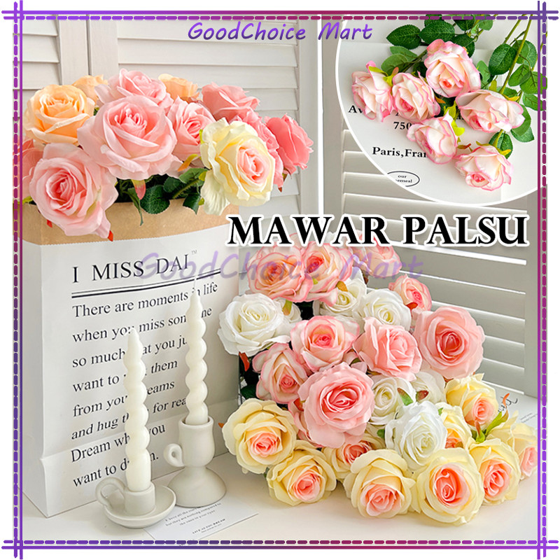 Bunga Mawar Imitasi / Dekorasi Buket Bunga / Bunga Palsu Untuk Dekorasi Mawar / untuk Pesta Pernikah