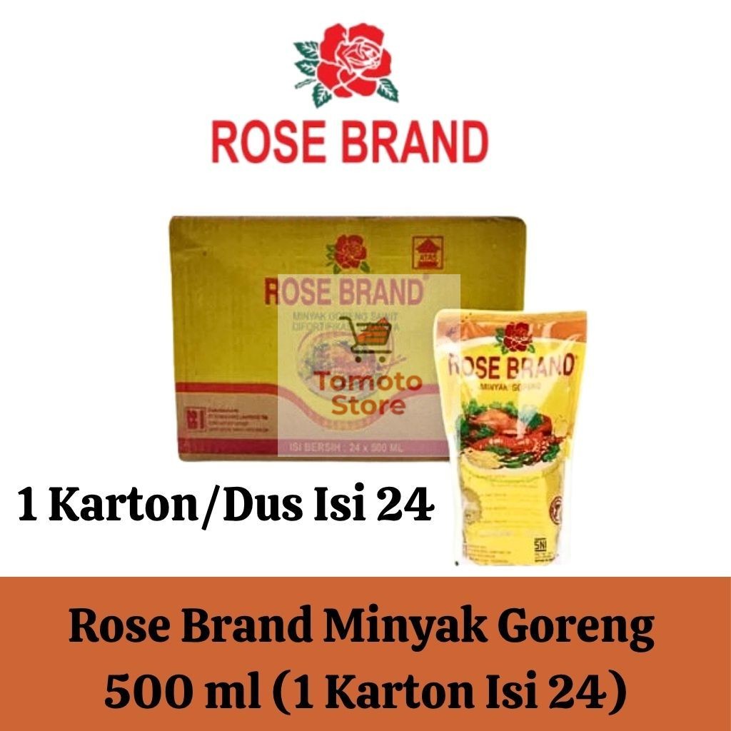 ✨ TOMOTOSTORE ✨ ROSE BRAND Minyak Goreng Sawit / Cooking Oil 500 ml (1 Karton = 24 pcs)