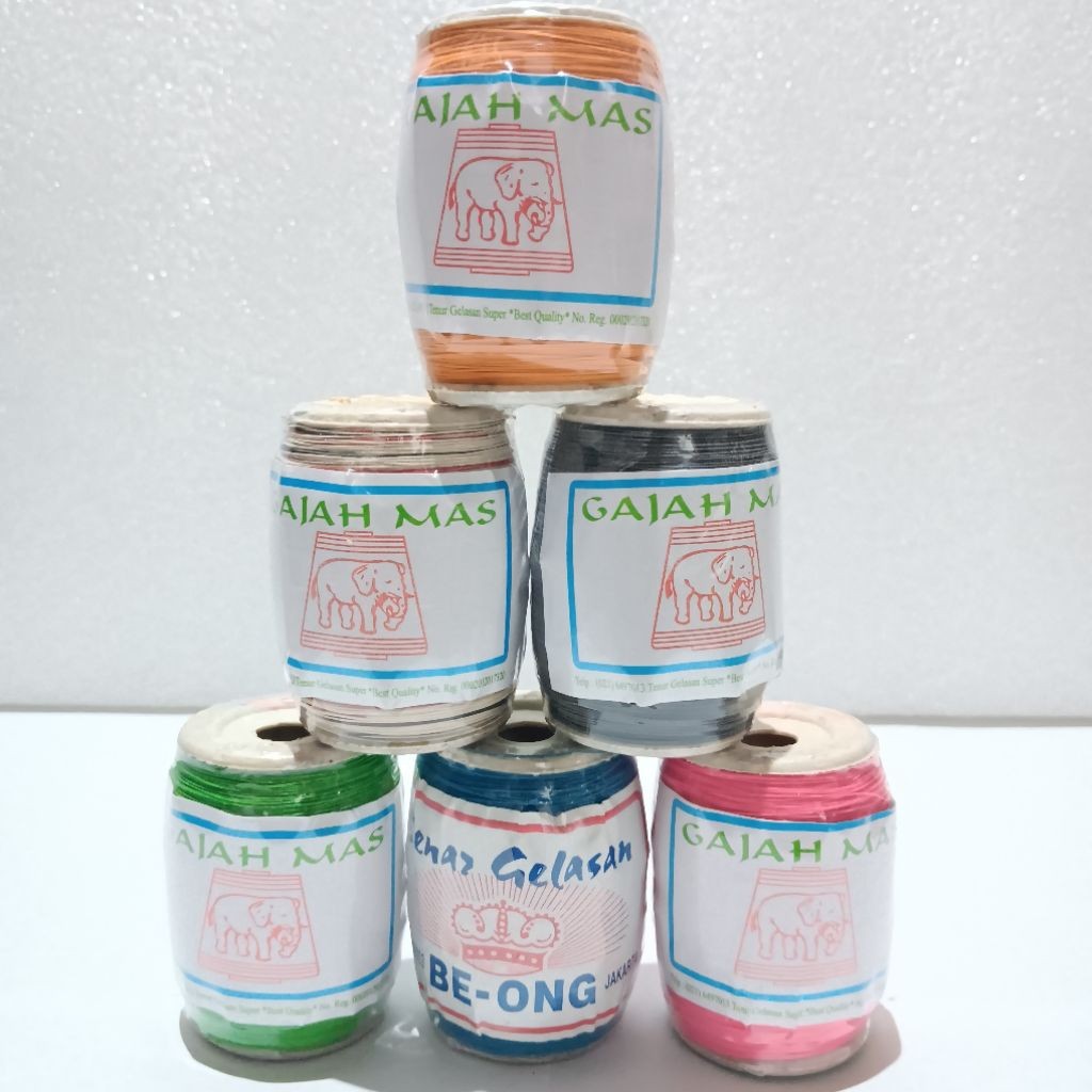 Benang Senar Gelasan Tasi Layangan Cap Gajah Mas 0,25 Klos 1200 Yard