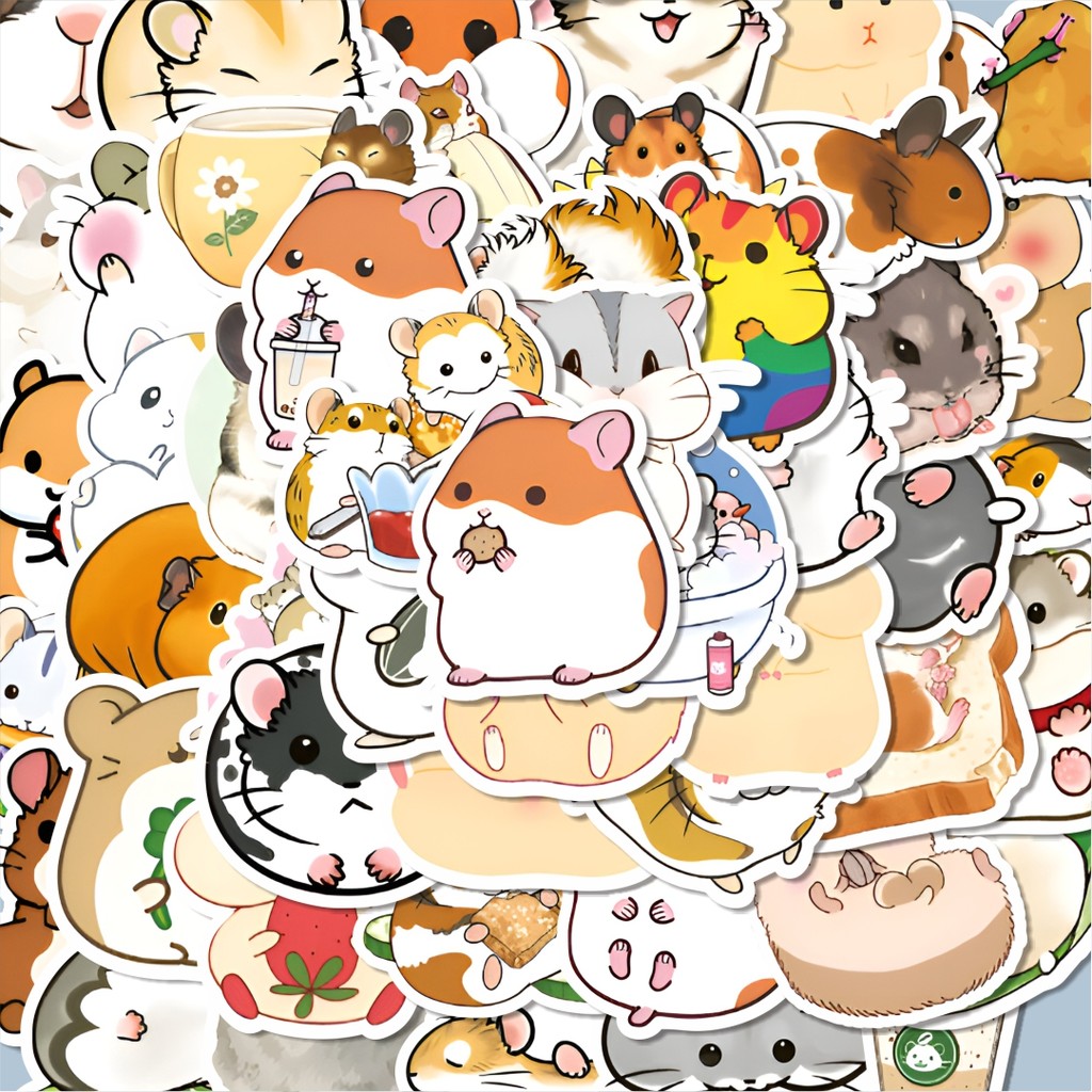 

100PCS Lucu Stiker Cute Hamster Series v2 Stiker Aesthetic Stiker Anti Air Stikers Berperekat Waterproof sticker decal buat Motor Helm Buku Journal Koper Casing HP Laptop Botol Minum Hadiah anak