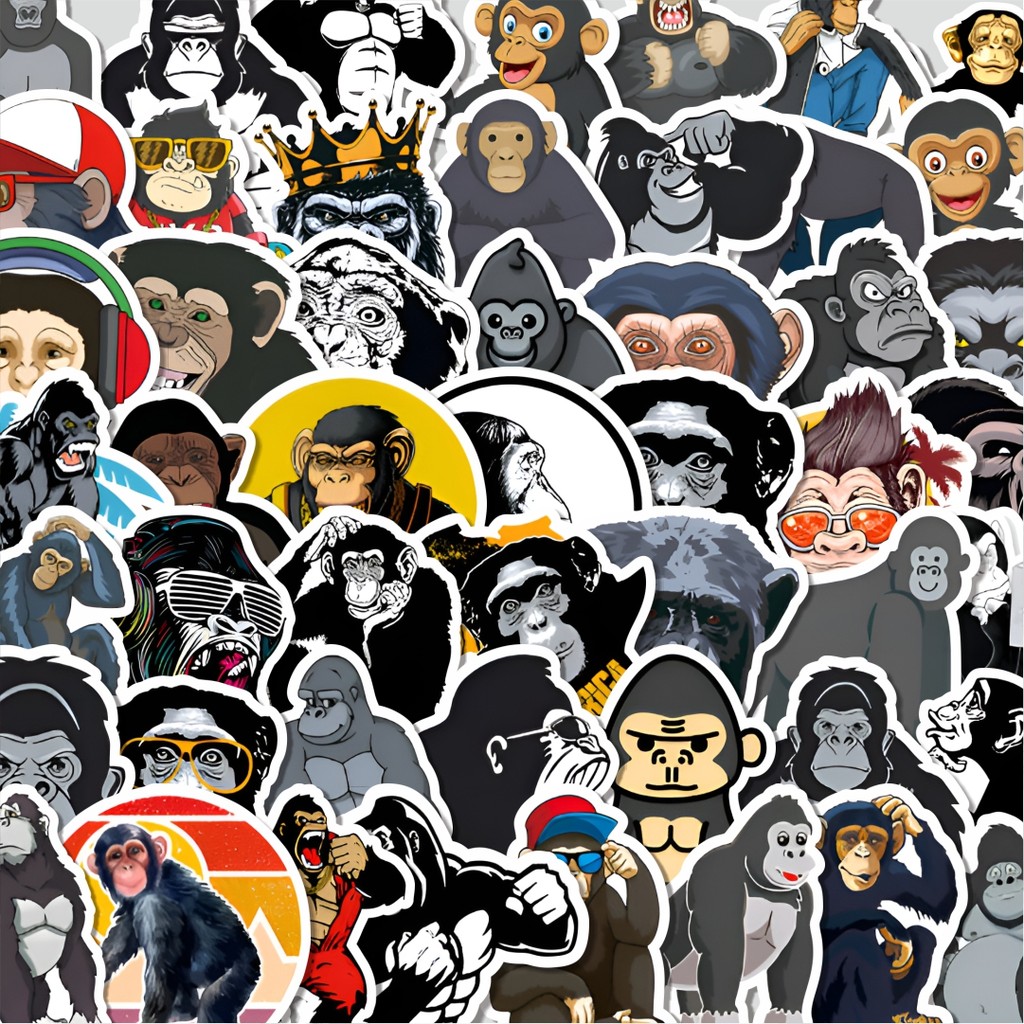 

Stiker Cutting Pack Stiker Simpanse Isi 100Pcs Series Aesthetic Lucu Keren Untuk Koper Bahan Vynil