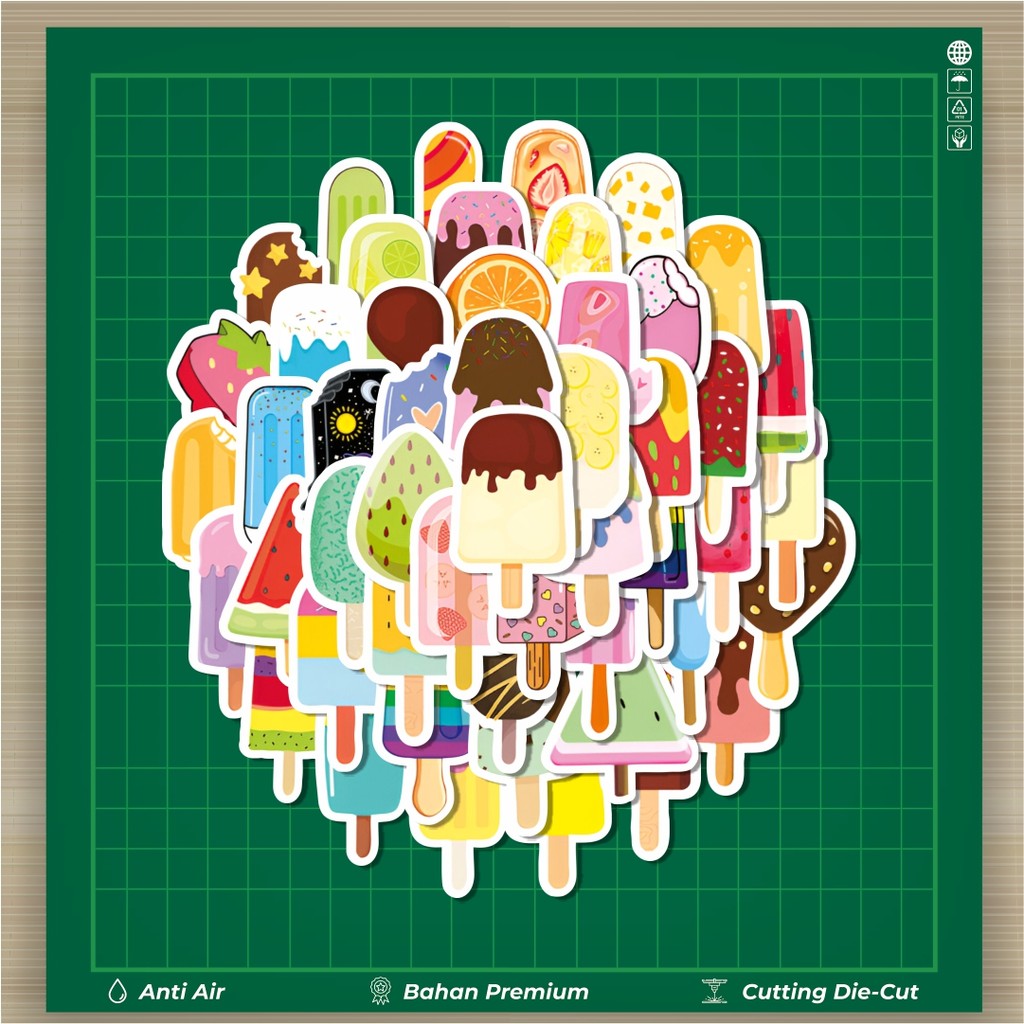 

HOT 50 PCS STIKER Stiker Cute Ice Cream Series Stiker Fashion Cars Decal Dingin Kartu Album Custom Vinyl Anti Air- Sticker Aesthetic Buku Journal Koper Casing HP Tablet Laptop Helm Motor Botol Minum