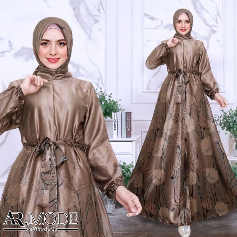 Gamis SET HIJAB Segi Empat Silk Allsize dan Jumbo