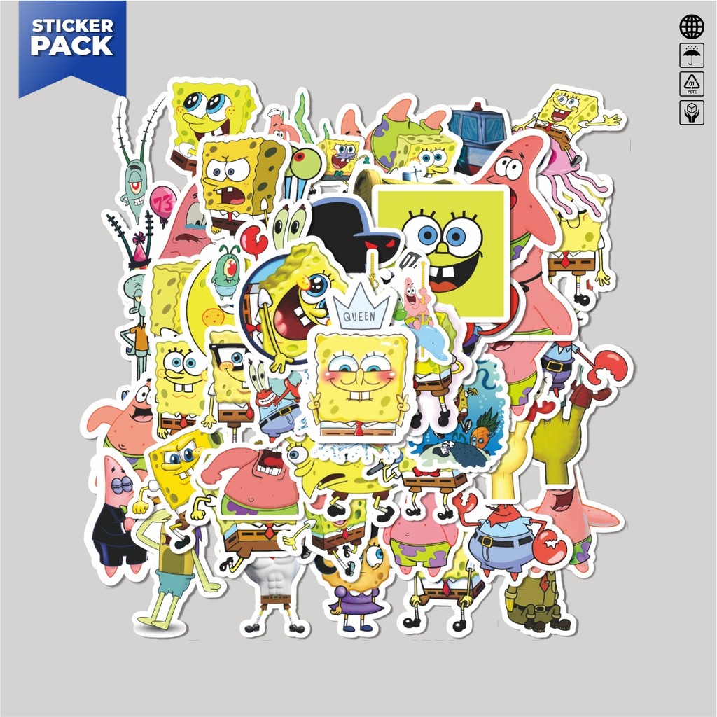 

[100PCS]Stiker Pack Stiker Spongebob Squarepants Universe Series Character Mix 4 Aesthetic Vinyl Anti Air Dekorasi Sticker Laptop Buku Journal Koper Helm Casing HP Gitar Helm Skateboard
