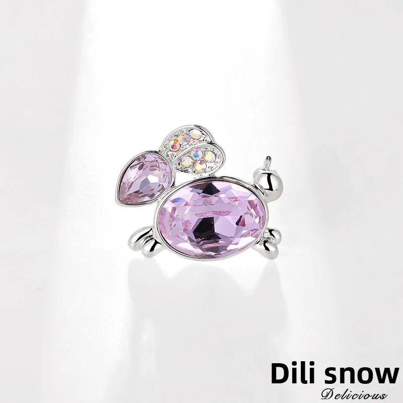 

Deluxe Crystal Rabbit Brooch Pin High Fashion Accessory Prevent Exposure Waist Cinching Lapel Pin Fastener Elegant Jewelry