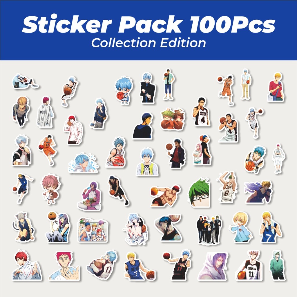 

Hot Stiker Anime Series Kuroko's Basketball Character Mix 2 Lucu Anti Air Stikers Berperekat Waterproof Sticker Decal Buat Motor Helm Buku Journal Koper Casing HP Laptop Botol Minum