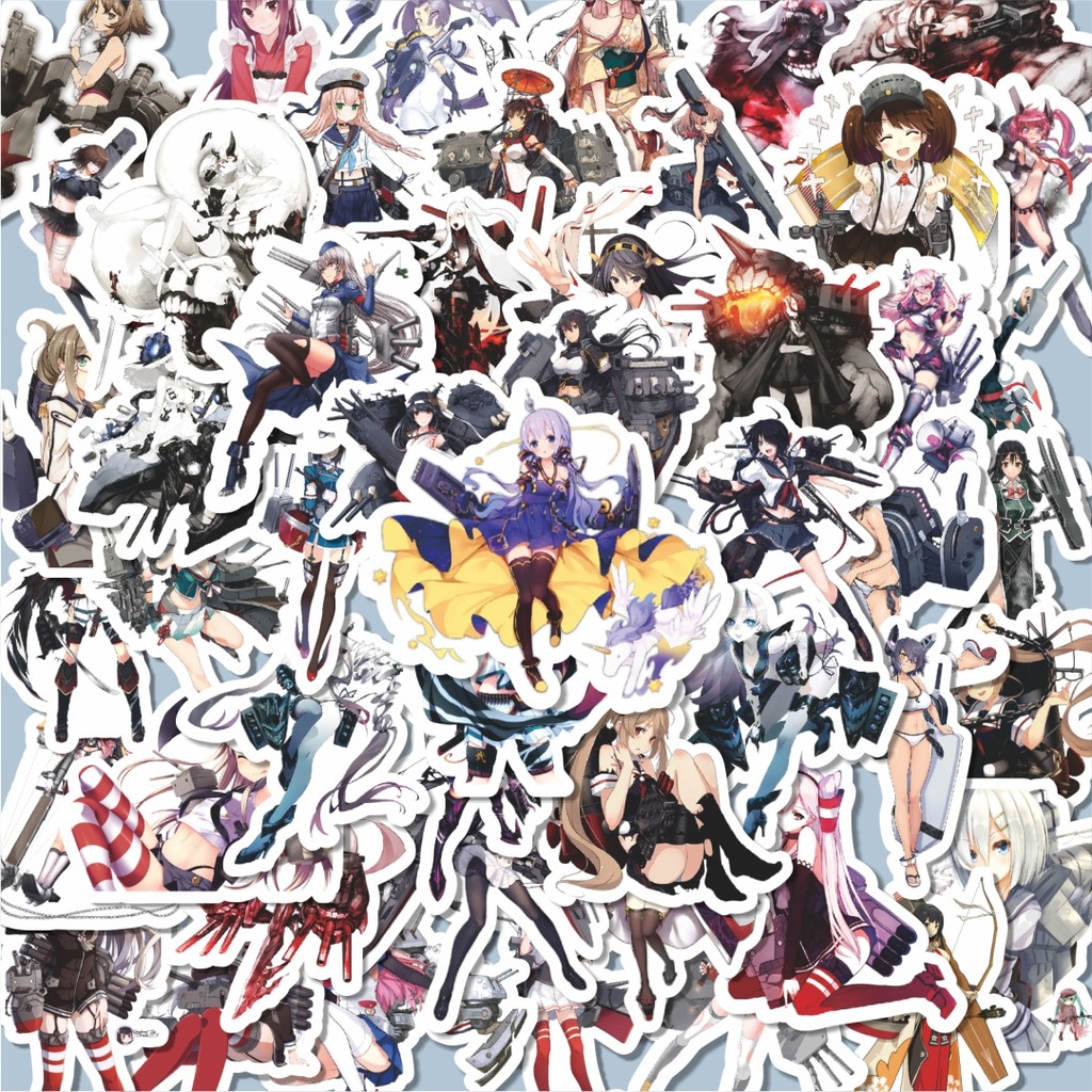 

100PCS Lucu Stiker Anime Game Series Kantai Collection Character 7 Stiker Aesthetic Stiker Anti Air Stikers Berperekat Waterproof sticker decal buat Motor Helm Buku Journal Koper Casing HP Laptop Botol Minum Hadiah anak