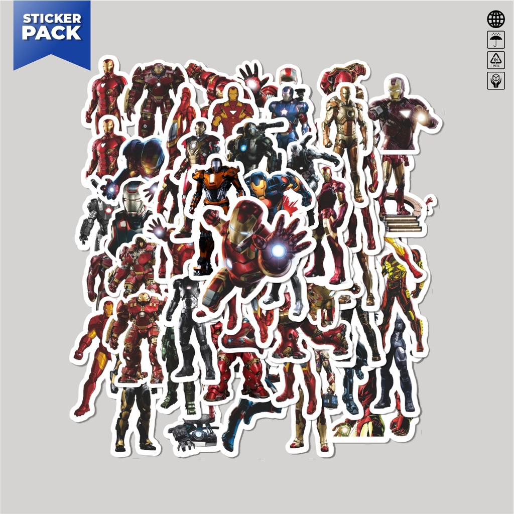 

[100PCS]Stiker Pack Stiker Marvel Series Character Ironman Aesthetic Vinyl Anti Air Dekorasi Sticker Laptop Buku Journal Koper Helm Casing HP Gitar Helm Skateboard