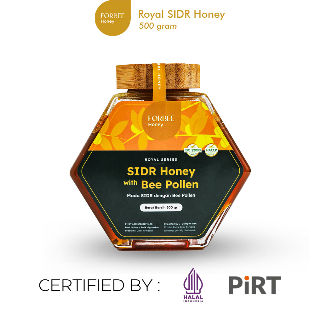

Madu SIDR Honey with Bee Pollen 500/450gr Forbee | Madu Promil Suami Isteri | Pure Honey