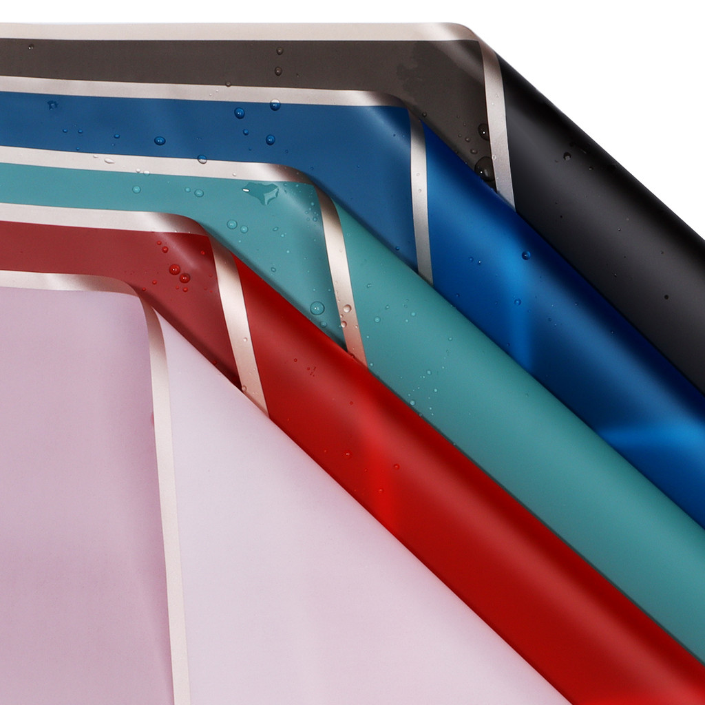 

20pcs Flower Wrapping Paper Golden Border Rose Korean Style Half Transparent Gift Packing Florist Bouquet Wrapping Material