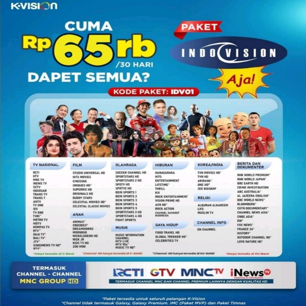 Paket Indovision Kvison 30 Hari