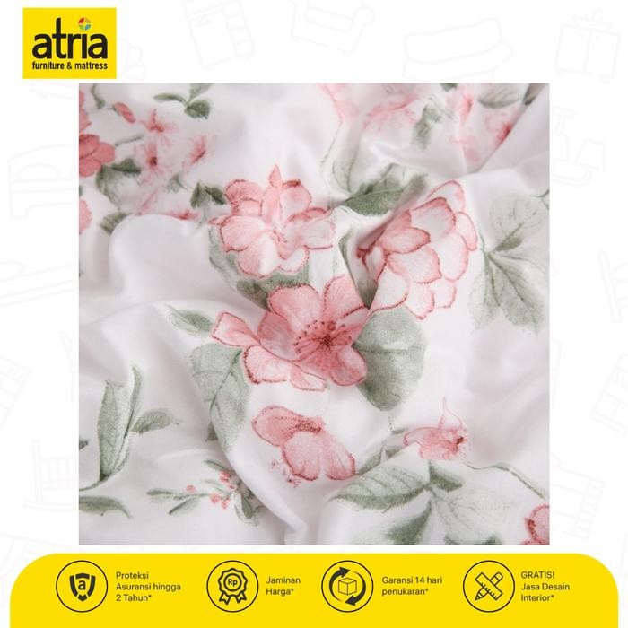 Bedcover & Sprei Atria Shaby Chic Reversible Pink Floral Microviber - Sprei 120Cm