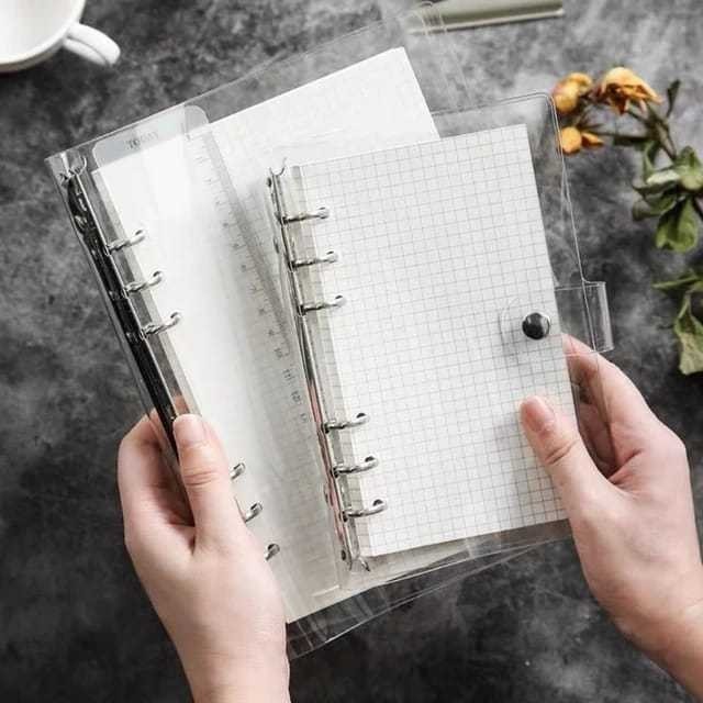 

BINDER!!! 6 ring binder transparan A5 A6 - journal planner notebook buku tulis catatan［thehanscorner］