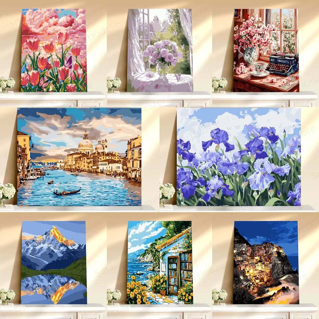 

30x40CM Ada Frame Paint By Number DIY Digital Painting Kit Canvas Aesthetic Kanvas Lukis