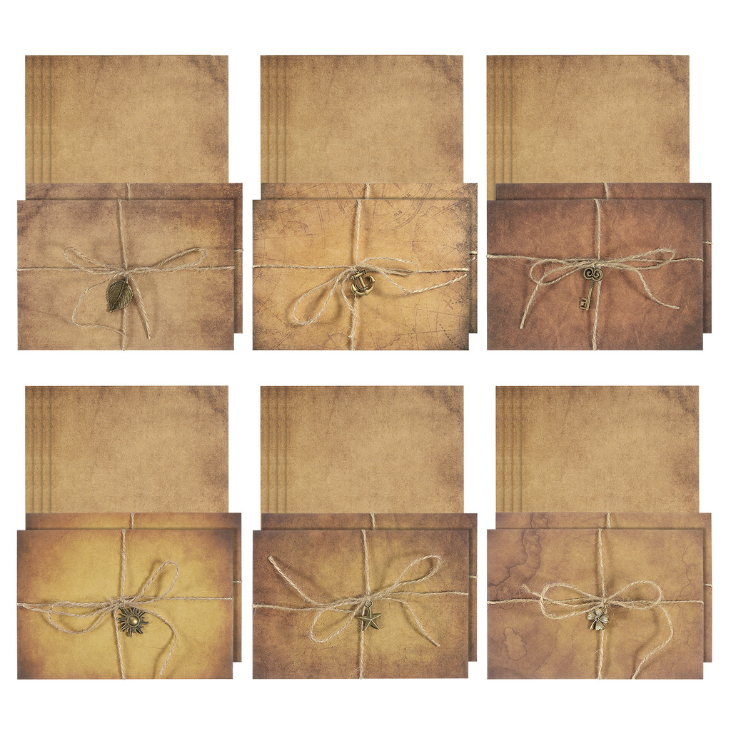 

10/20/24Set Vintage Gift Card Envelopes Set 150 G V Flap Card Envelope with Letter Rose Leaf/Boat/Sun/Key Accessories