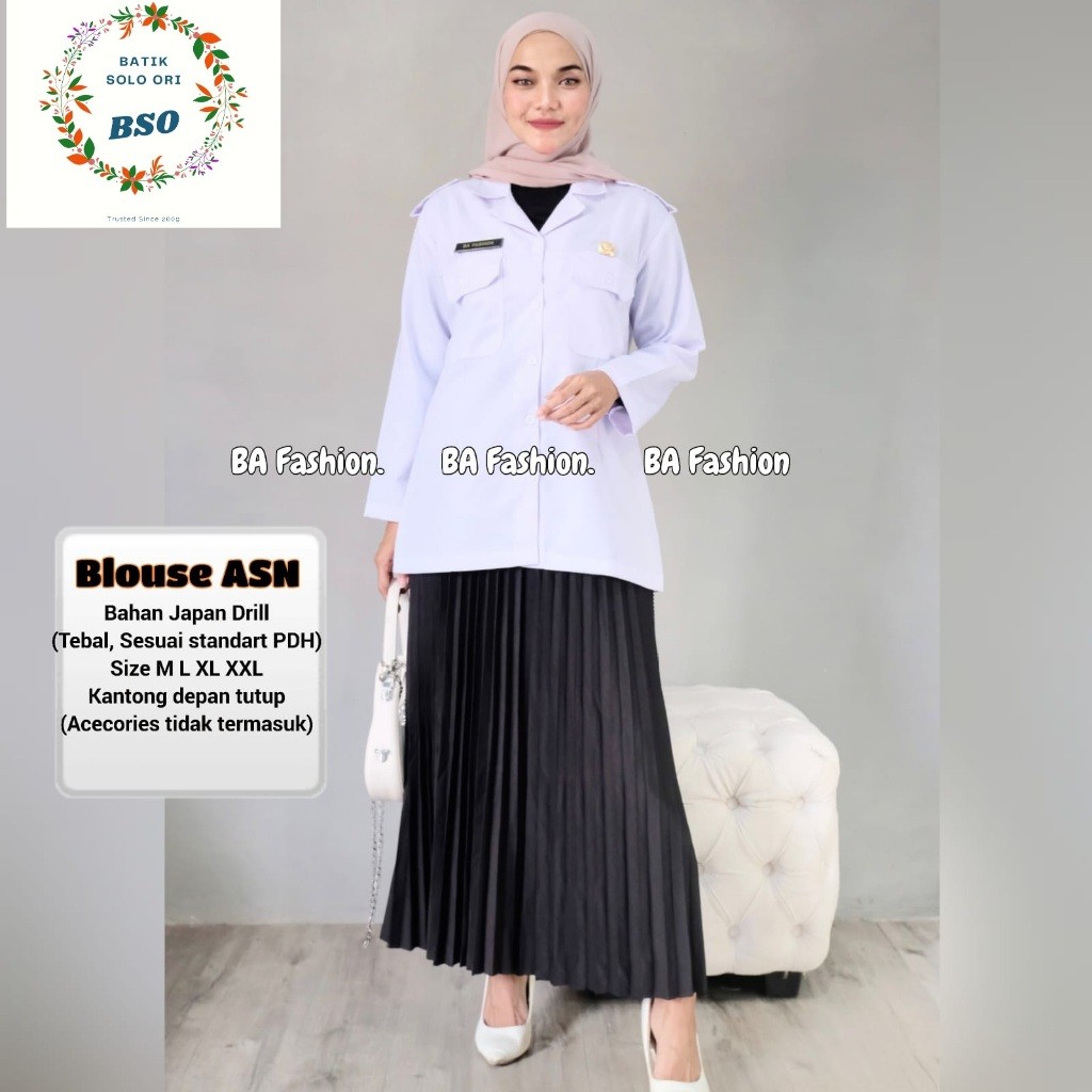 Baju Dinas Putih Wanita Baju Putih PNS/ASN, Guru, Kemeja kerja wanita, Baju Pdh Putih Pangkat. BAJU 