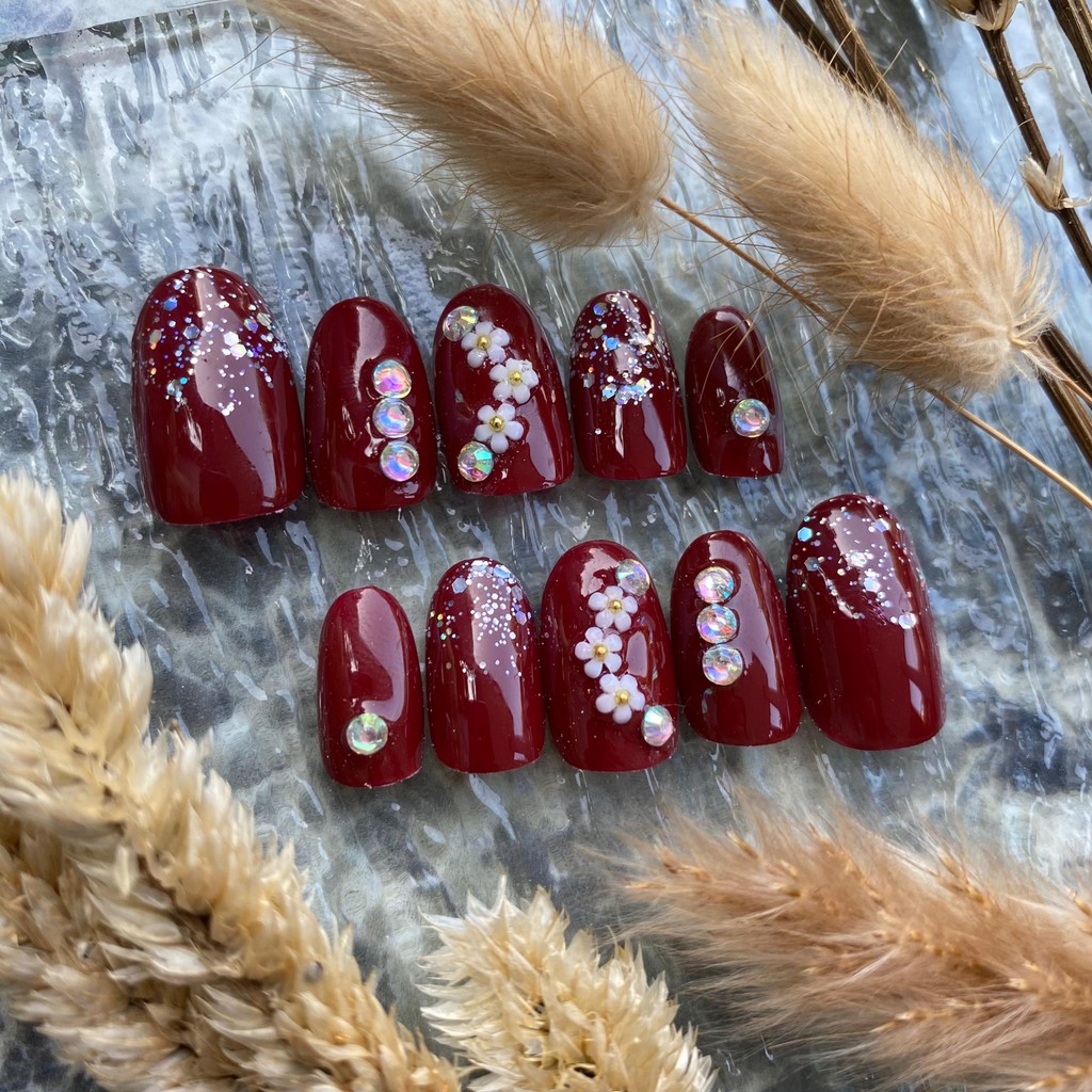 [FREE LEM] Best seller grosir kuku palsu nail art + lem handmade fake nail press on nails warna a3 m