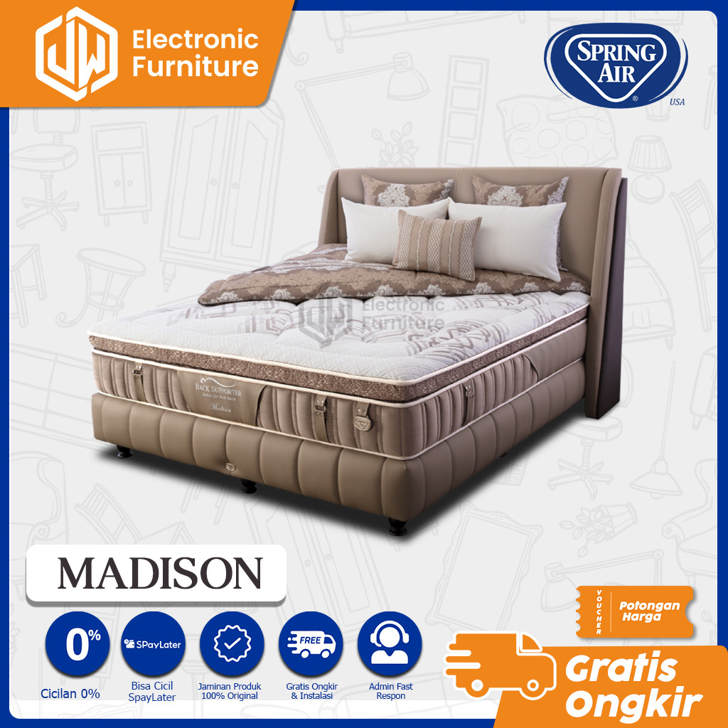 JW - Springbed Spring Air Madison / Kasur Empuk Premium / Tempat Tidur / Springbed Premium