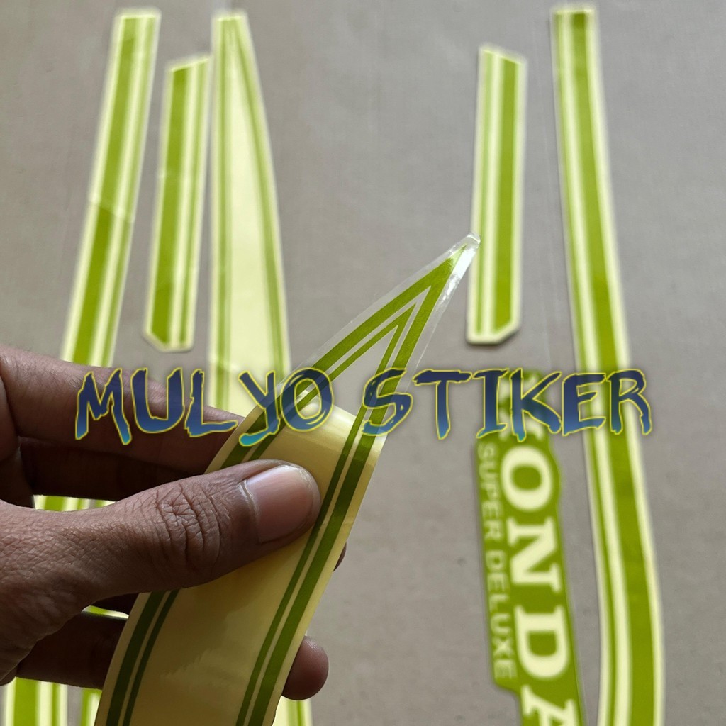 STRIPING STICKER Honda GL 100 Hijau gl100 list body standar Berkulitas Original Transparan