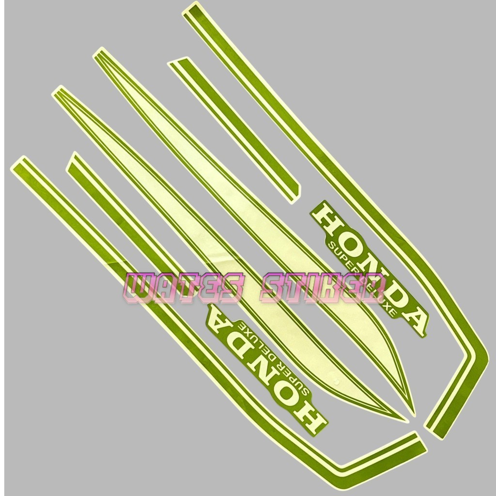 Striping Sticker Honda GL 100 Hijau gl100 list body standar Berkulitas Original Transparan