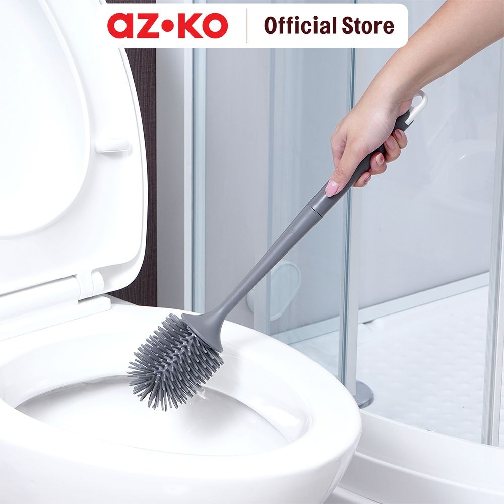 AZKO Proclean Sikat Toilet Tpr - Putih/Abu-Abu Bathroom Brush Sikat Wc Serbaguna Alat Kebersihan Pem