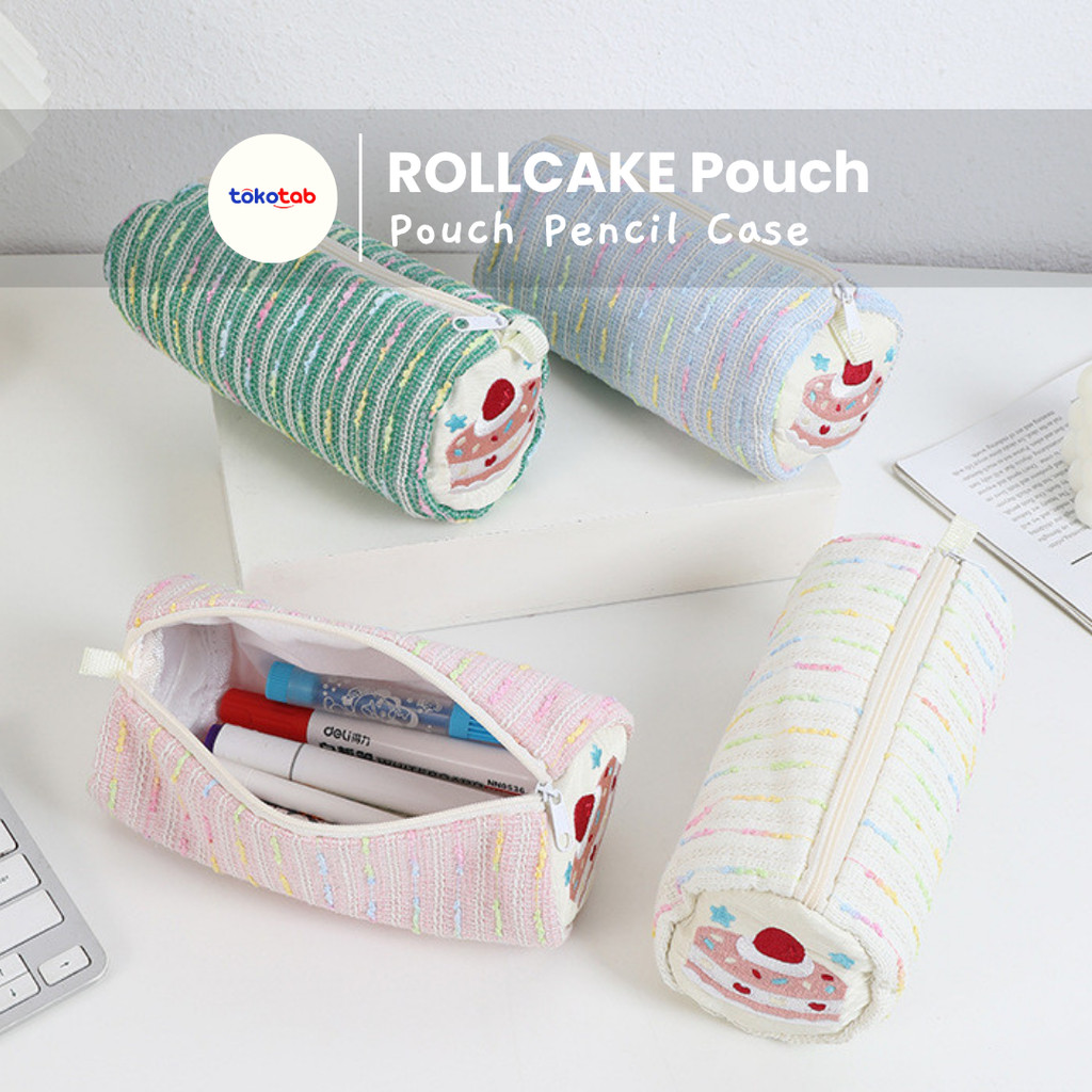 

Tokotab - ROLLCAKE Pencil Case Tempat Pensil Strawberry Cake Kotak Pencil Kotak Pensil Pouch Stationery Tempat Pulpen Case Pencil Bag Tempat Pensil Resleting