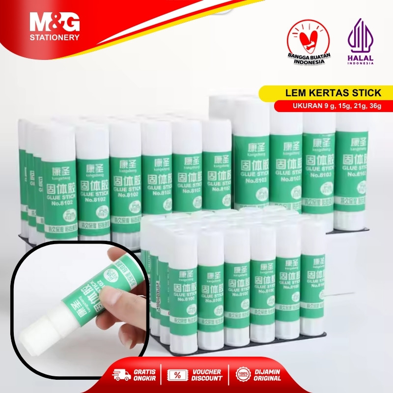

M&G Lem Kertas Serbaguna Cepat Kering dan Kuat Economical Packing Glue Stick Tahan Lama Mudah Digunakan dan Hasil Rapi PVA Ukuran 9 gr, 15 gr, 21 gr, 36 gr