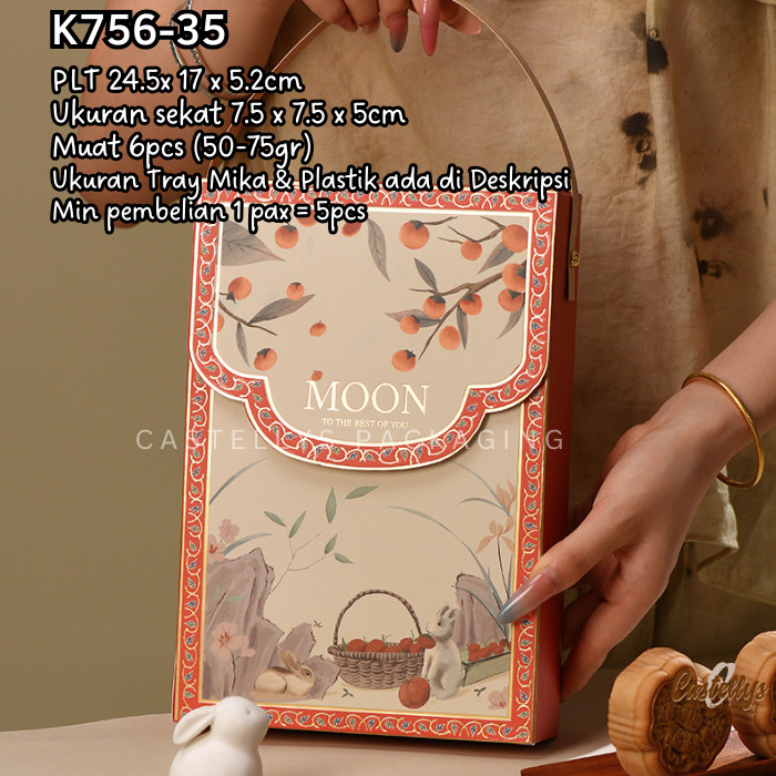 

Kotak Box Kue K756-35 Kotak kue Bulan 50-75gr Mooncake Snowskin Pia Tiong Cui Pia Mochi dll