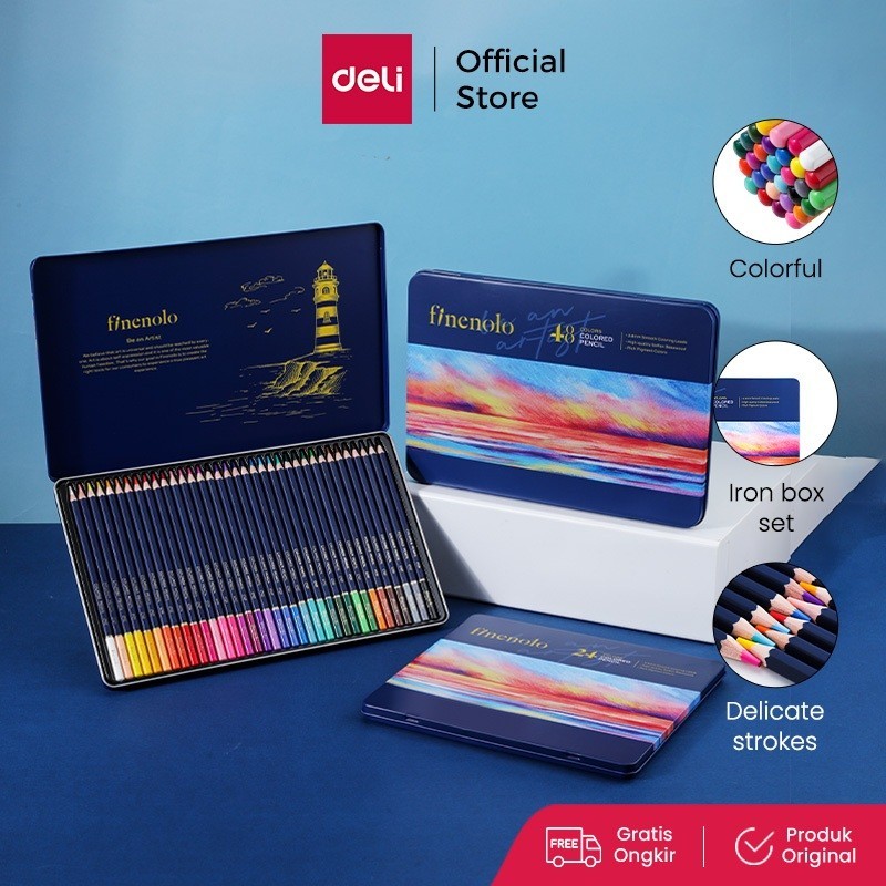 

Deli Finenolo Colored Pencil / Pensil Warna 24 36 48 72 Warna Lebih Panjang Teknologi Hybrid EC122