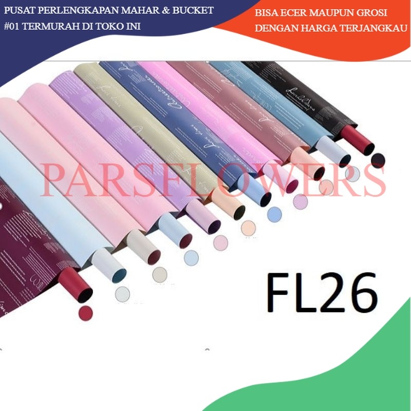 

FL26 STREETCORNER Kertas Bunga Paper Buket Motif Frame List Transparan Florist Cellophane
