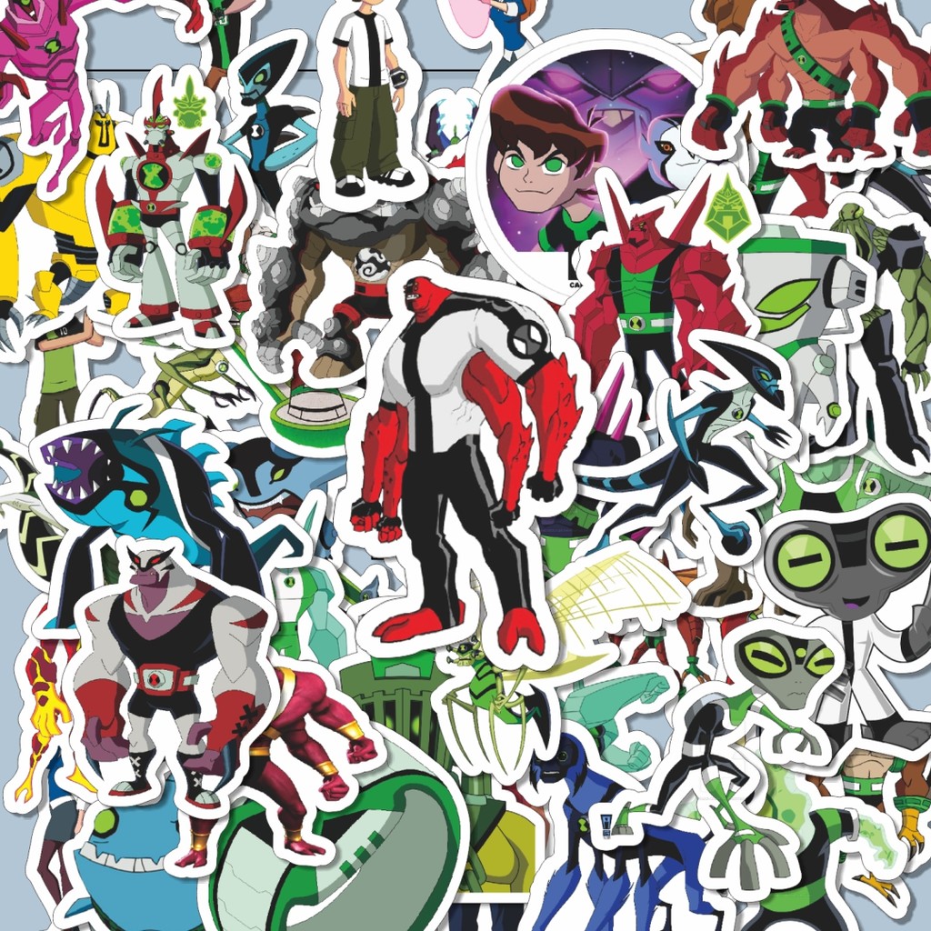 

100PCS Lucu Stiker Kartun Series Ben Ten Karakter Mix Stiker Aesthetic Stiker Anti Air Stikers Berperekat Waterproof sticker decal buat Motor Helm Buku Journal Koper Casing HP Laptop Botol Minum Hadiah anak