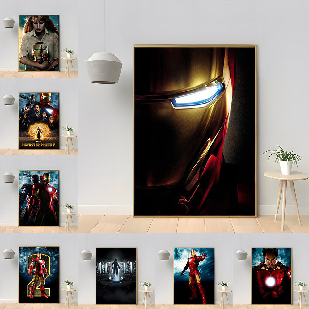 

MINISO Marvel Superheroes Iron Man Series Home Living Room Bedroom Decorative Art Posters Kids Room Wall Mural Canvas HD Prints