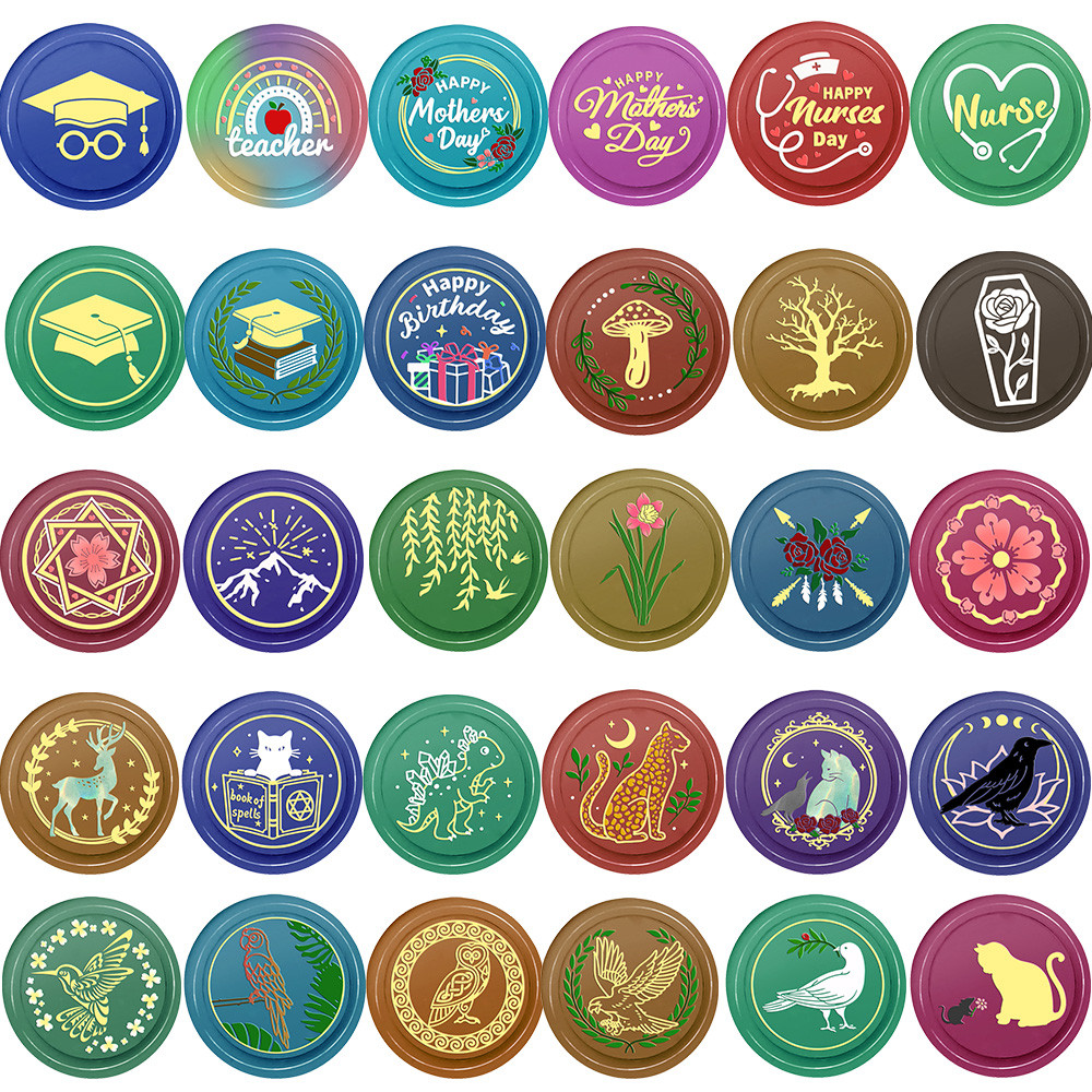 

Bachelor's Hat Book Glasses Happy Nurses' Day Mother Teacher Wax Seal Stamp Removable Head For Envelopes Card Invitation Decor