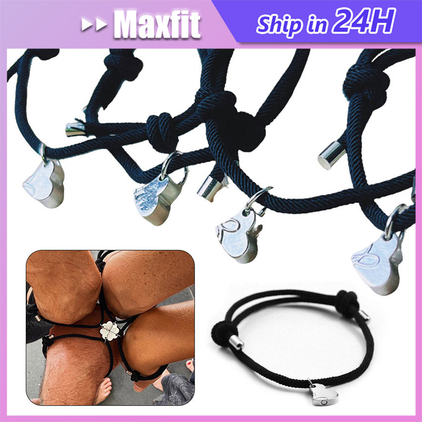 4Pcs Gelang Persahabatan 4 Orang Magnet Liontin Cinta Gelang Teman Terbaik Friendship Bracelet Hadia