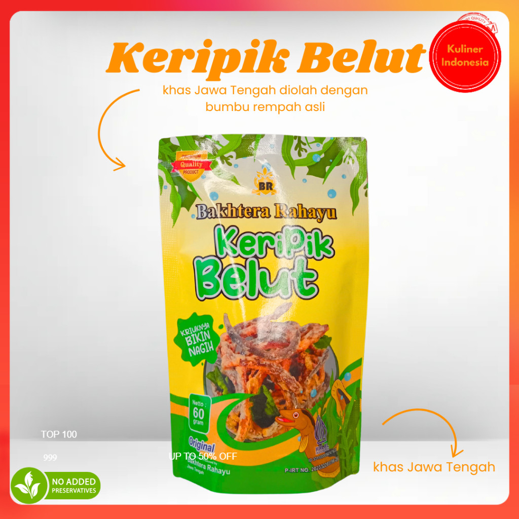 

keripik belut crispy cemilan keripik belut bakhtera rahayu renyah dan gurih
