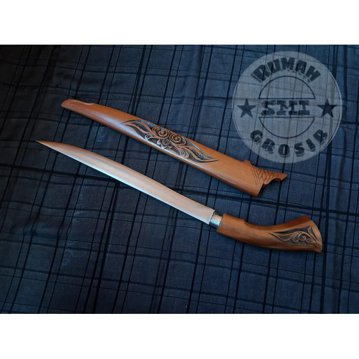 R3 Pisau baja Ukir Bunga Panjang Rasamala Baja Per