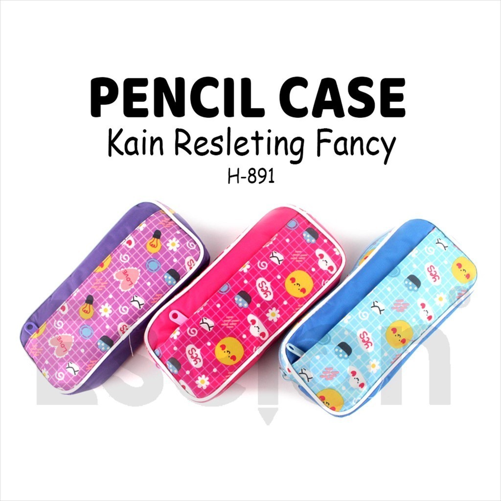 

♚Kotak Pensil Kain 2 Resleting / Tempat Pensil H-891 FANCY LUCU♚