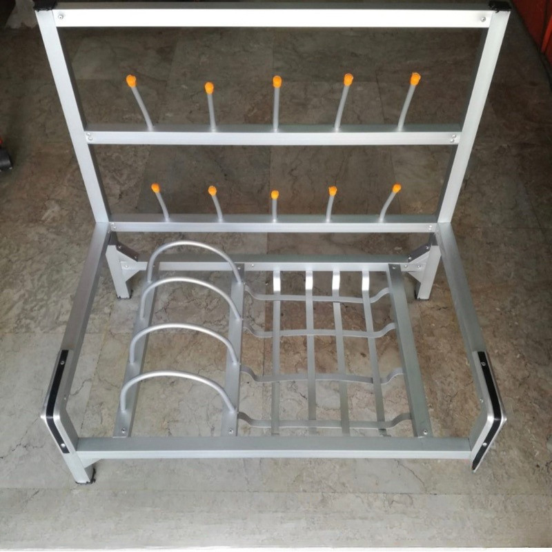 RAK PIRING SUSUN 1 DAPUR / TEMPAT PIRING  BAHAN ALUMINIUM SUSUN 1 Tebal