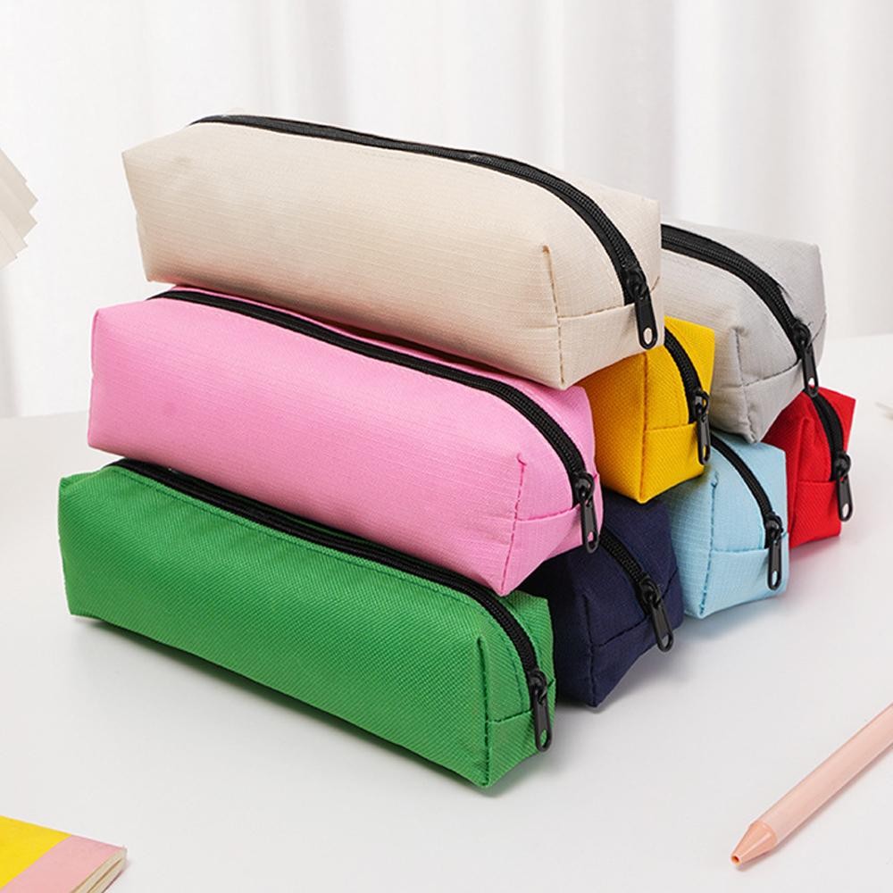 

Solid Color Pencil Case Pencil Pouch School Supplies Portable Stationery Organizer Office Back to school Pencil Pen Bag
