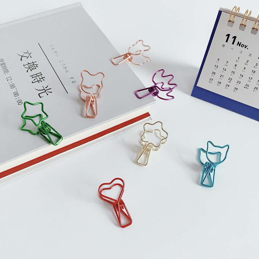 

10PCs/Set shape paper clip Metal Binder Clip Long Tail Clips Office Hand Book Folder Paper Organizer Stationery Fish Clip