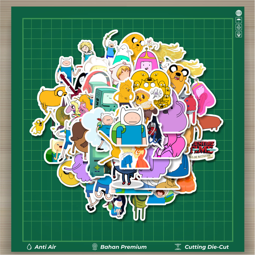 

HOT 50 PCS STIKER Stiker Kartun Series Adventure Time Character Mix 4 Stiker Fashion Cars Decal Dingin Kartu Album Custom Vinyl Anti Air- Sticker Aesthetic Buku Journal Koper Casing HP Tablet Laptop Helm Motor Botol Minum