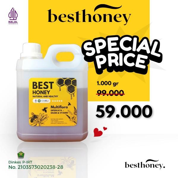

promo Madu Asli 1kg Multiflora Original Natural Best Honey Promo - 1 KG terlaris