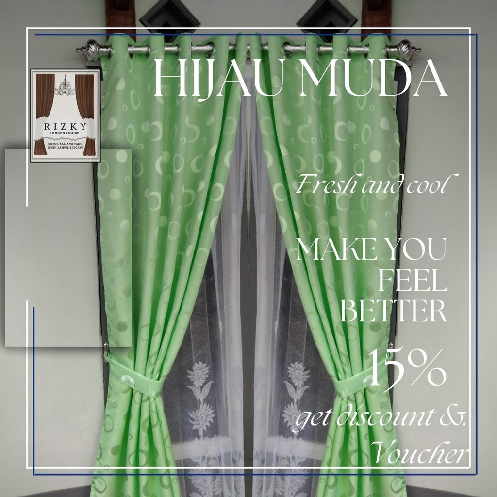 Gorden Jendela Minimalis Hijau Melon | Gorden Jendela | Gorden Pintu Dan Jendela | Gorden Pintu Kama