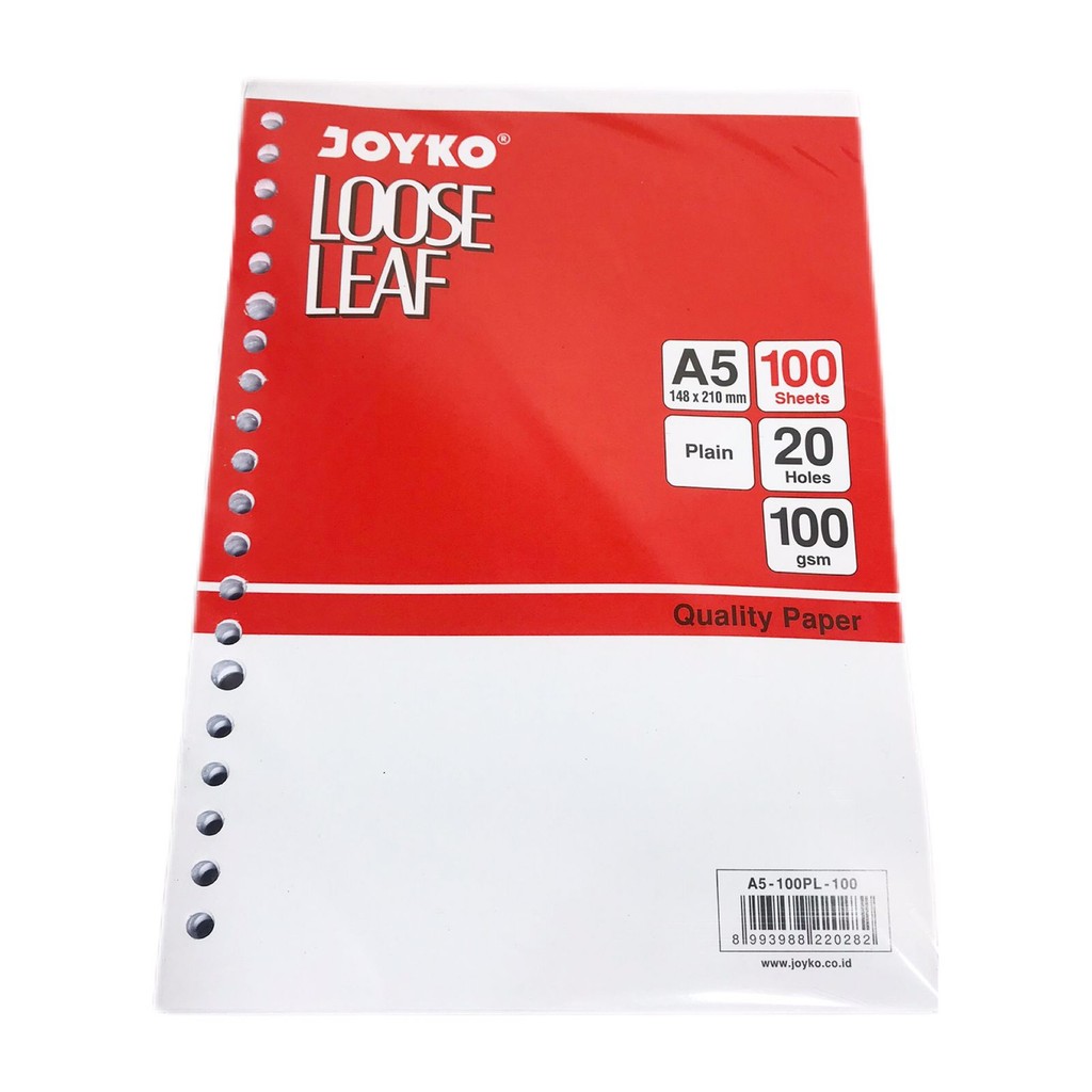 

JOYKO - Loose Leaf Isi Kertas A5-100PL PLAIN - 100 Lembar - PACK
