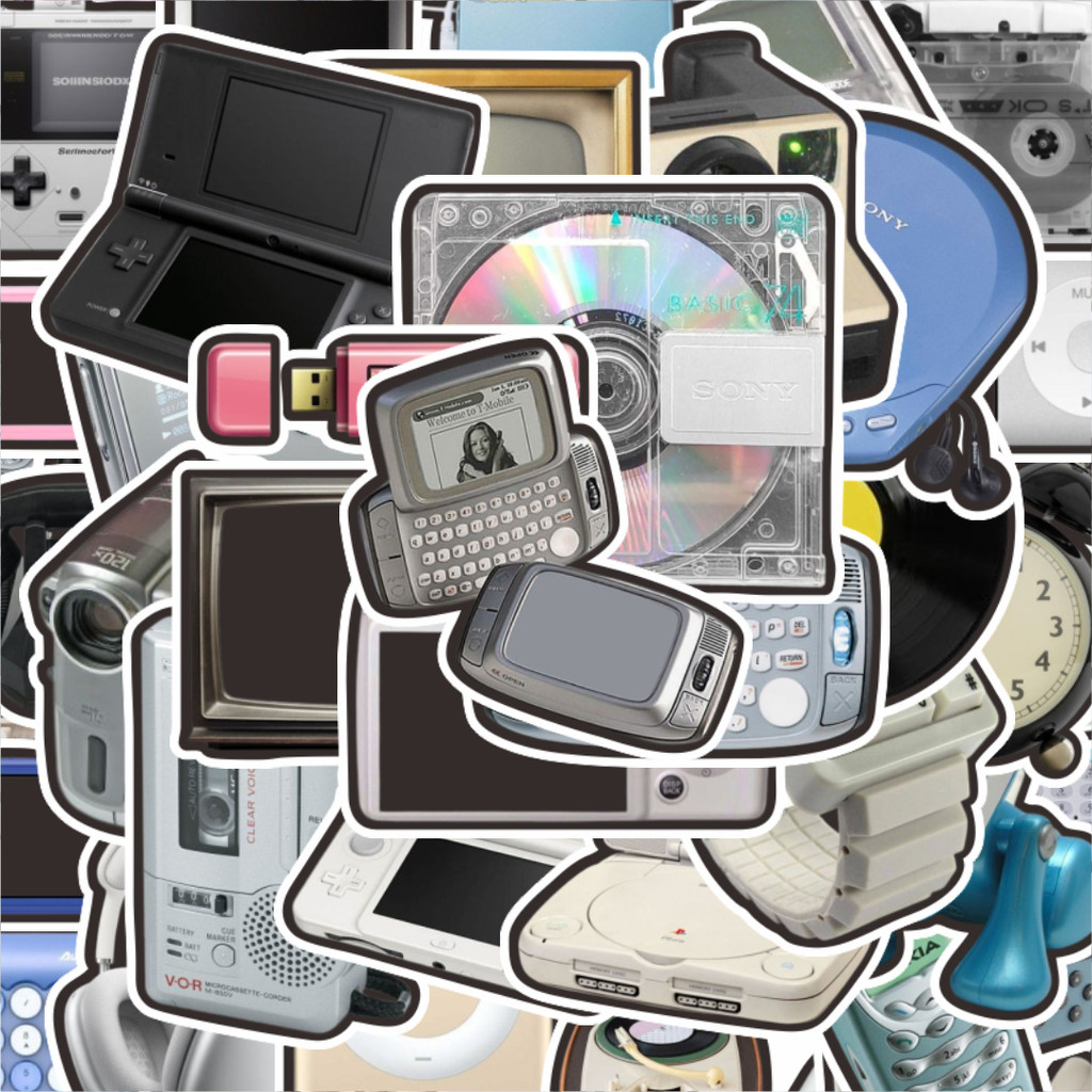 

100PCS Lucu Stiker Seri Perangkat Teknologi Vintage Mix 2 Stiker Aesthetic Stiker Anti Air Stikers Berperekat Waterproof sticker decal buat Motor Helm Buku Journal Koper Casing HP Laptop Botol Minum Hadiah anak