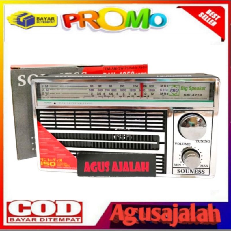 COD RADIO INTERNATIONAL JADUL 3 BAND FM - AM -SW ACDC 4250 ANTIK  radio portable internasional radio